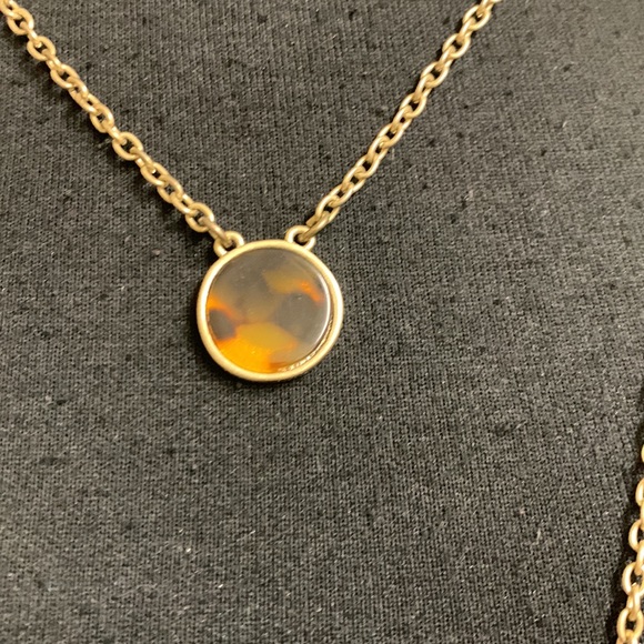 Necklace, Gold and Brown circle design, Double stranded, 21 1/2” - Picture 5 of 9